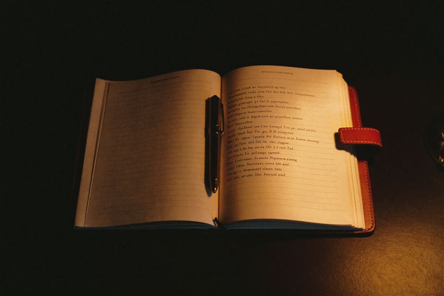Open appointment diary with a gold pen